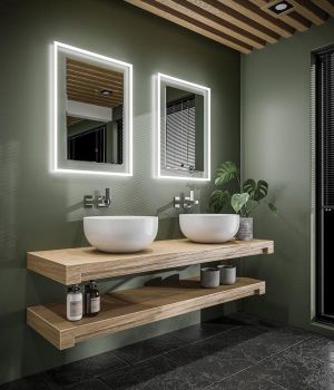 HiB Element 60 LED Ambient Steam-Free Bathroom Mirror